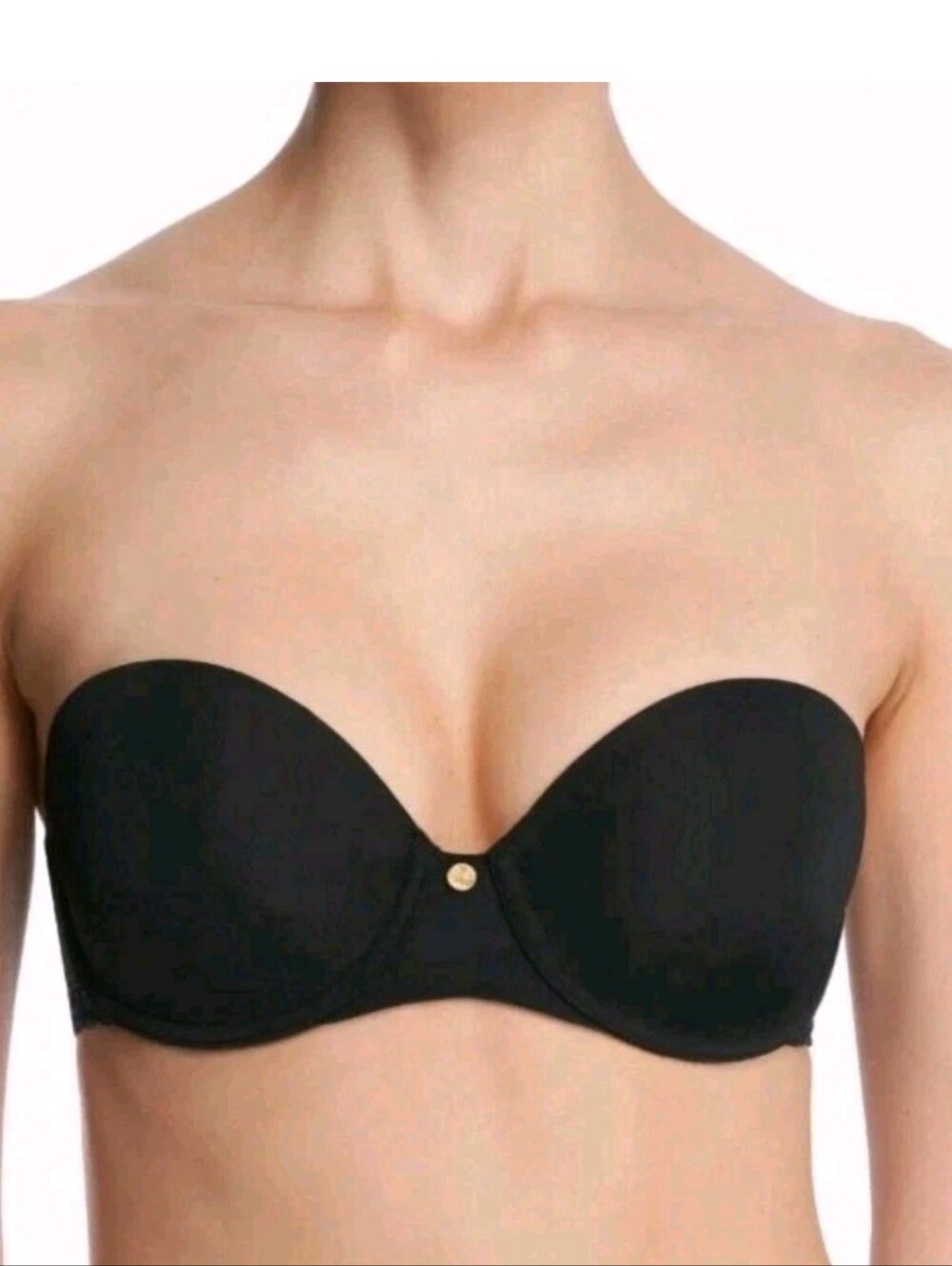 Natori Pure Luxe Strapless Contour Underwire Bra 32DD Black  Convertible 72908